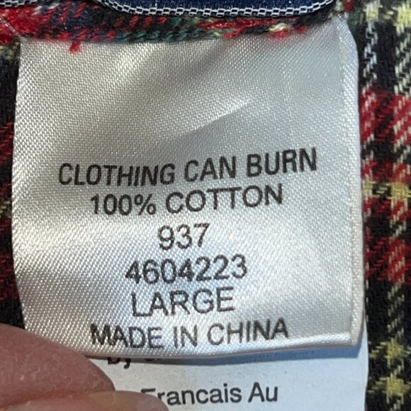 LANZ OF SALZBURG by ELLEN WEST Red Plaid Flannel Grandma Prairie Nightgown NWT L - Picture 6 of 14